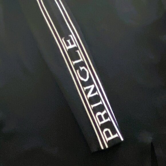 Pringle of Scotland x HM - Ribbed, Maxi, Front Split, Black/White Dress - Size L - Picture 4 of 8